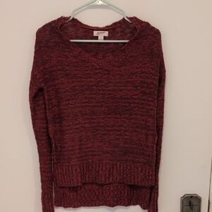 Arizona Jean Company Women's Burgundy V-Neck Sweater